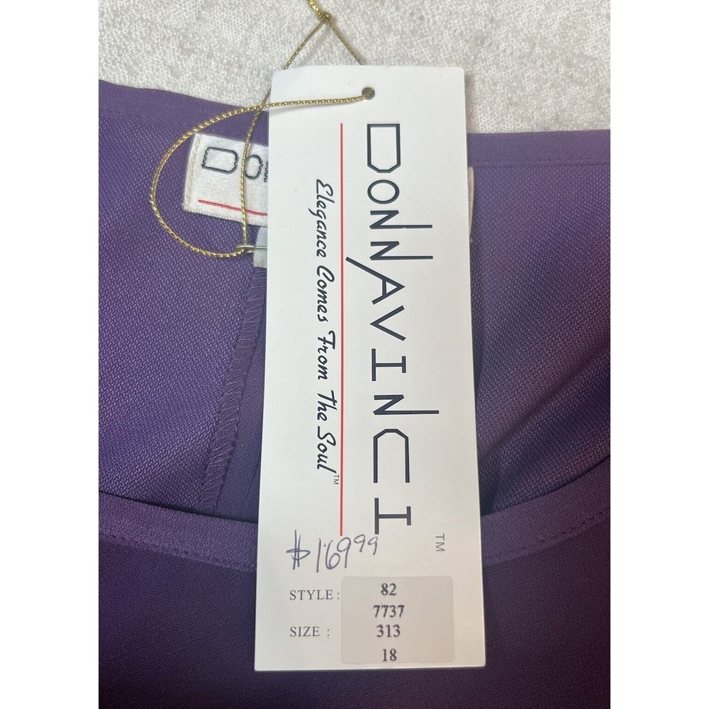 Vintage Donna Vinci Couture Women's Size 18 Purple Sleeveless Blouse Top NWT - Picture 6 of 9